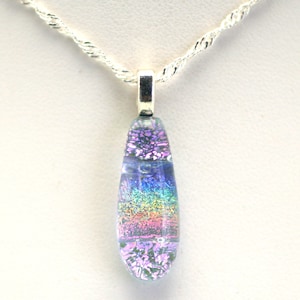 Dichroic Fused Glass Pendant.  Handmade on Maui Hawaii