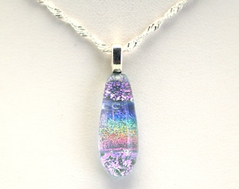 Dichroic Fused Glass Pendant.  Handmade on Maui Hawaii