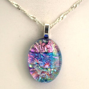 Dichroic Fused Glass Pendant.  Handmade on Maui Hawaii.