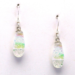 Dichroic Fused Glass Earrings Handmade on Maui Hawaii