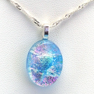 Dichroic Fused Glass Pendant.  Handmade on Maui Hawaii.