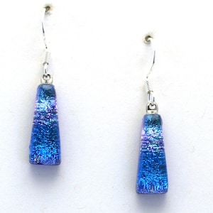 Dichroic Fused Glass Earrings.  Handmade on Maui Hawaii.
