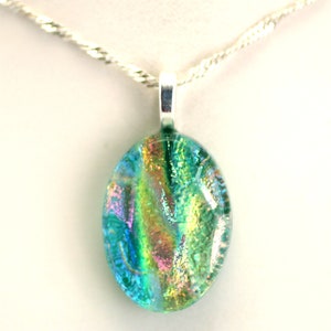 Dichroic Glass Pendant. Handmade on Maui