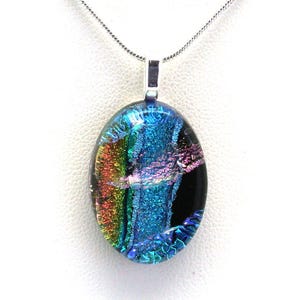 Dichroic Fused Glass Pendant. Handmade on Maui