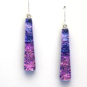 Dichroic Fused Glass Earrings Handmade on Maui Hawaii