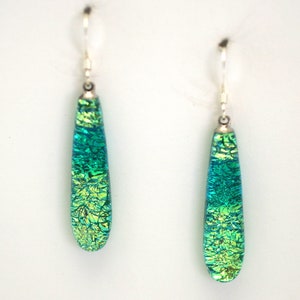 Dichroic Fused Glass Earrings. Handmade on Maui Hawaii