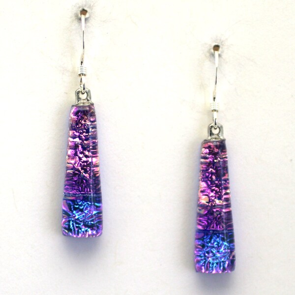 Dichroic Fused Glass Earrings Handmade on Maui Hawaii