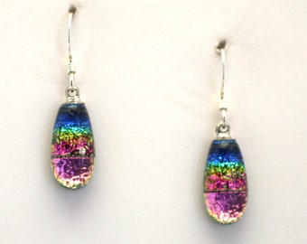 Dichroic Fused Glass Earrings Handmade on Maui