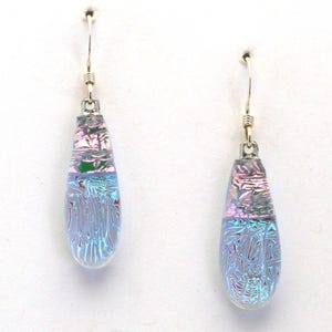 Dichroic Fused Glass Earrings.  Handmade on Maui Hawaii.