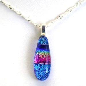 Dichroic Fused Glass Pendant.  Handmade on Maui Hawaii.