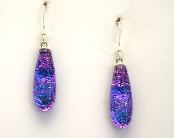 Dichroic Fused Glass Earrings Handmade on Maui Hawaii