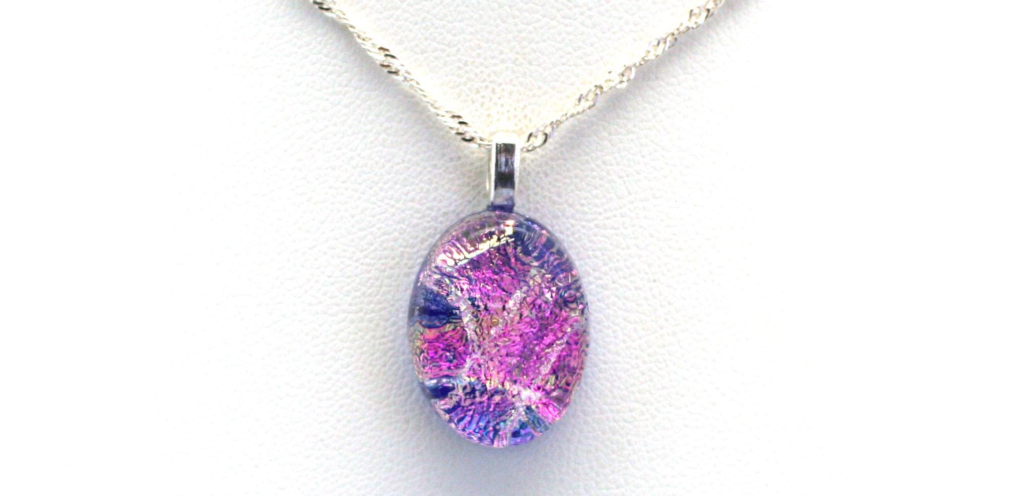 Dichroic Fused Glass Pendant.  Handmade on Maui Hawaii.