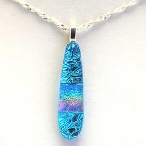 Dichroic Fused Glass Pendant. Handmade on Maui