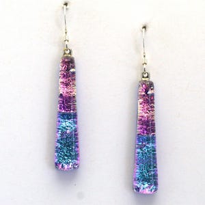 Dichroic Fused Glass Earrings Handmade on Maui