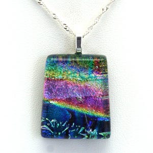 Dichroic Fused Glass Pendant. Handmade on Maui Hawaii