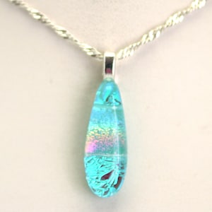 Dichroic Fused Glass Pendant.  Handmade on Maui Hawaii.