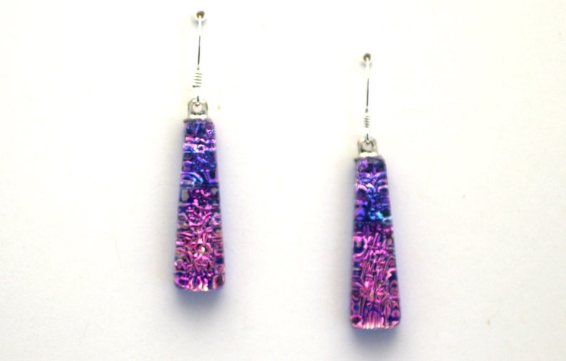 Dichroic Glass Earrings Handmade on Maui image 1