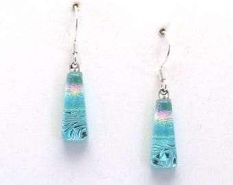 Dichroic Fused Glass Earrings Handmade on Maui
