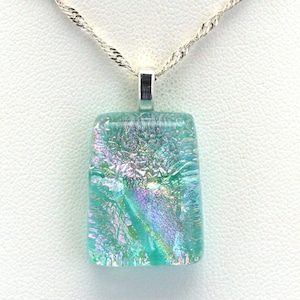 Dichroic Fused Glass Pendant. Handmade on Maui