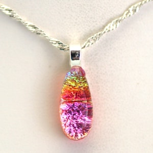 Dichroic Fused Glass Pendant.  Handmade on Maui Hawaii.