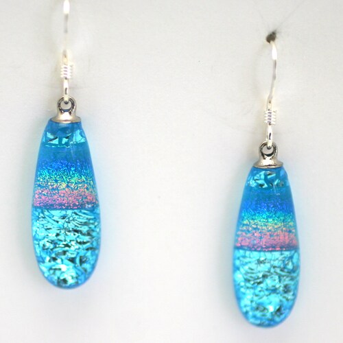 Dichroic Glass Earrings Handmade on Maui Hawaii - Etsy