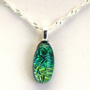 Dichroic Fused Glass Pendant.  Handmade on Maui Hawaii.