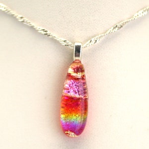 Dichroic Fused Glass Pendant.  Handmade on Maui Hawaii