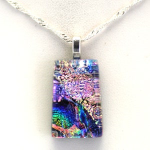 Dichroic Fused Glass Pendant. Handmade on Maui