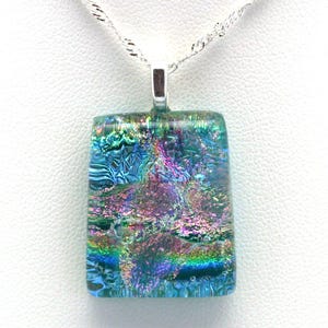 Dichroic Fused Glass Pendant.  Handmade on Maui Hawaii.
