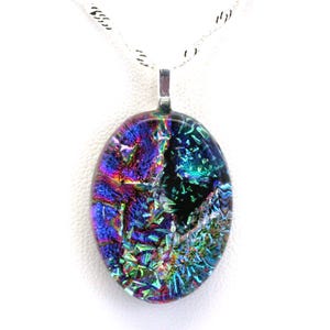 Dichroic Fused Glass Pendant. Handmade on Maui