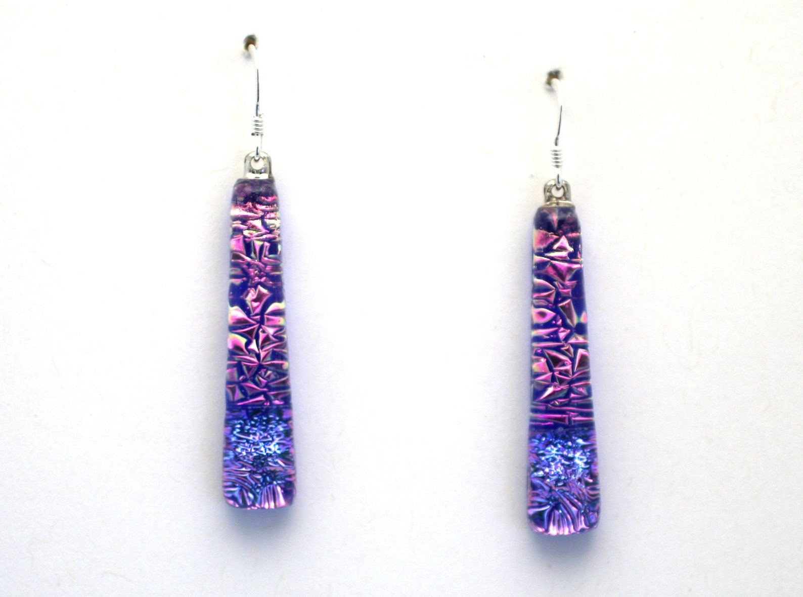 Dichroic Fused Glass Earrings Handmade on Maui Hawaii Etsy