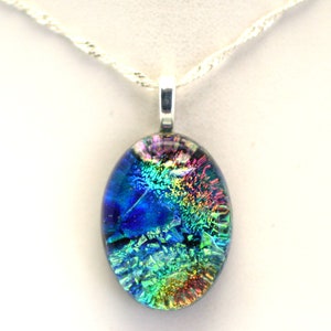 Dichroic Fused Glass Pendant handmade on Maui Hawaii