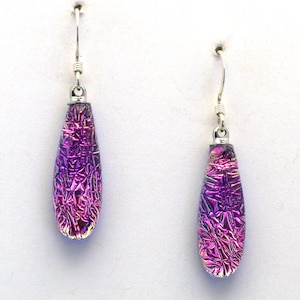 Dichroic Fused Glass Earrings. Handmade on Maui Hawaii