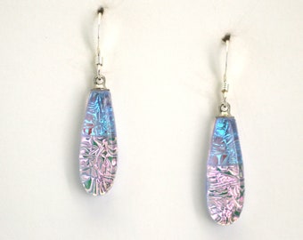 Dichroic Fused Glass Earrings. Handmade on Maui Hawaii