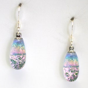 Dichroic Fused Glass Earrings Handmade on Maui Hawaii