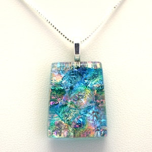 Dichroic Fused Glass Pendant. Handmade on Maui