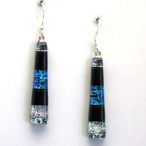 Dichroic Fused Glass Earrings Handmade on Maui Hawaii