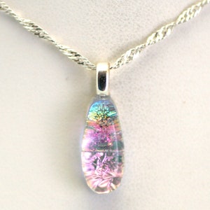 Dichroic Fused Glass Pendant.  Handmade on Maui Hawaii.