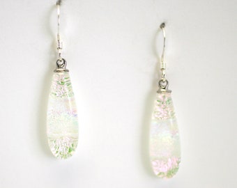 Dichroic Fused Glass Earrings Handmade on Maui Hawaii