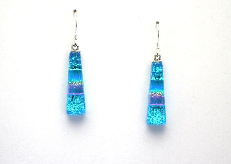 Dichroic Glass Earrings Handmade on Maui image 1