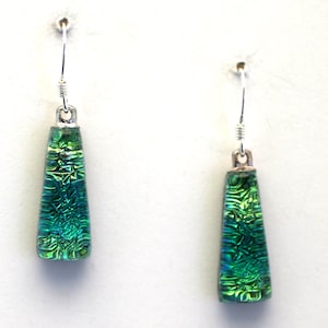 Dichroic Fused Glass Earrings.  Handmade on Maui Hawaii.