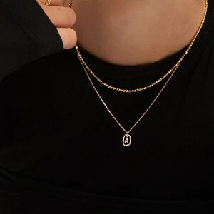 Collar con nombre personalizado, collar con inicial, collar de oro, collar con letras, regalos para esposa, regalos para mamá, regalo de mamá, regalo de cumpleaños para ella