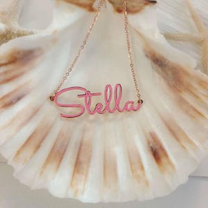 Collar con nombre colorido personalizado, collar de regalo para niños, collar colorido con placa de identificación, collar con nombre de niños personalizado, joyería para niña