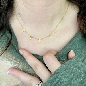 Collar con letras pavé, collar personalizado con iniciales pavé delicadas en oro, regalos de Navidad, collar con corazón y estrella infinita, collar de plata, regalo delicado