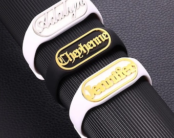 Personalized Apple Watch Band Name Charm: Sterling Silver, Gold