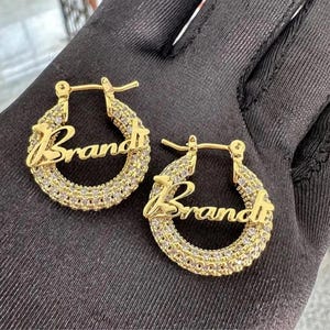 Custom Gold Name Earrings,Kids Name Earrings, Name Hoop Earrings, Name Earrings, Kids Baby Jewelry , Custom Earrings Baby Gift,Gift for here