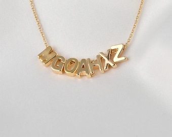 Personalized Initial Necklace: Dainty 18K Gold Plated Letter Charm
