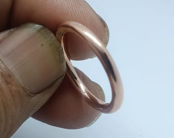 Anillo de plata de ley y oro rosa hecho a mano, estilo bohemio.