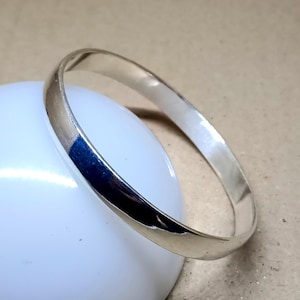 Handmade 925 Sterling Silver Bangle, Plain Meditation Ring