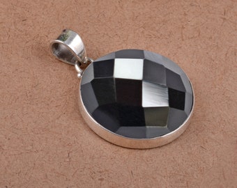 Newest Lovely Design Black Spinel Gemstone Sterling Silver Pendant SHPN0725 